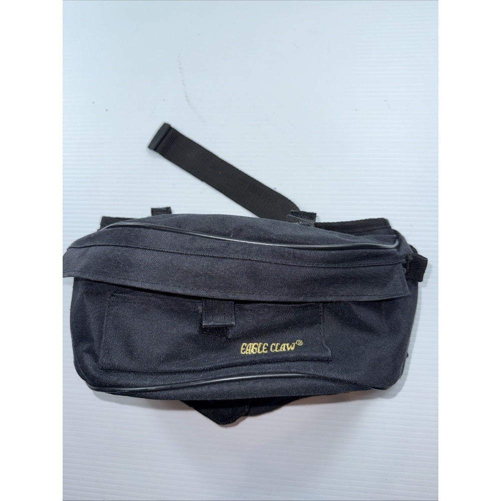 Eagle Claw Fanny Pack Tackle / Fish Holder Black W Pockets Adjustable Strap